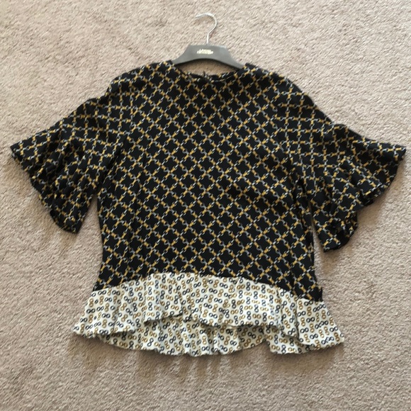 Zara Woman chain print ruffle blouse - Picture 8 of 8